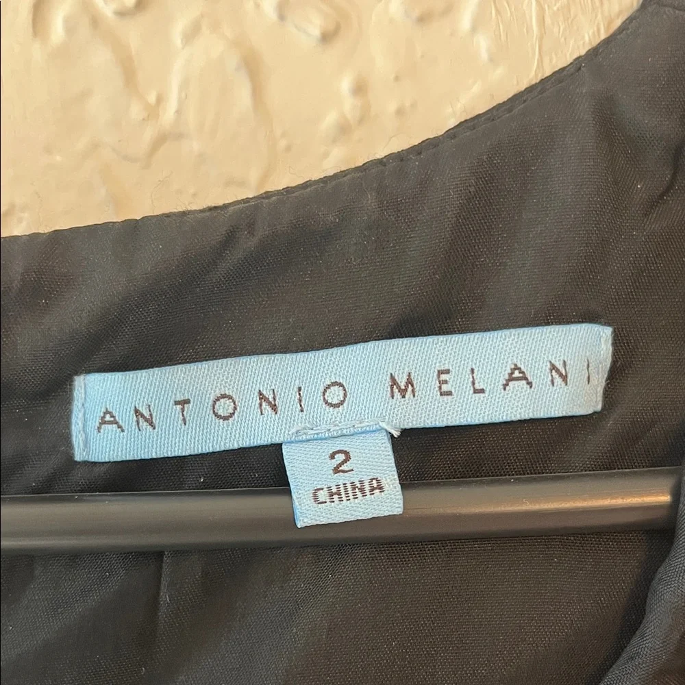 ANTONIO MELANI Black Midi Dress with Belt Detail - Picture 2 of 6